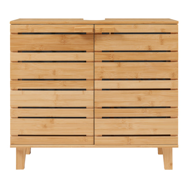 Tvättställsskåp Epind 60x66x30 cm Bambus Natur [en.casa]