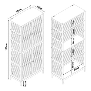 Badrumsskåp Raurgela 180x80x40 cm Bambus [en.casa]