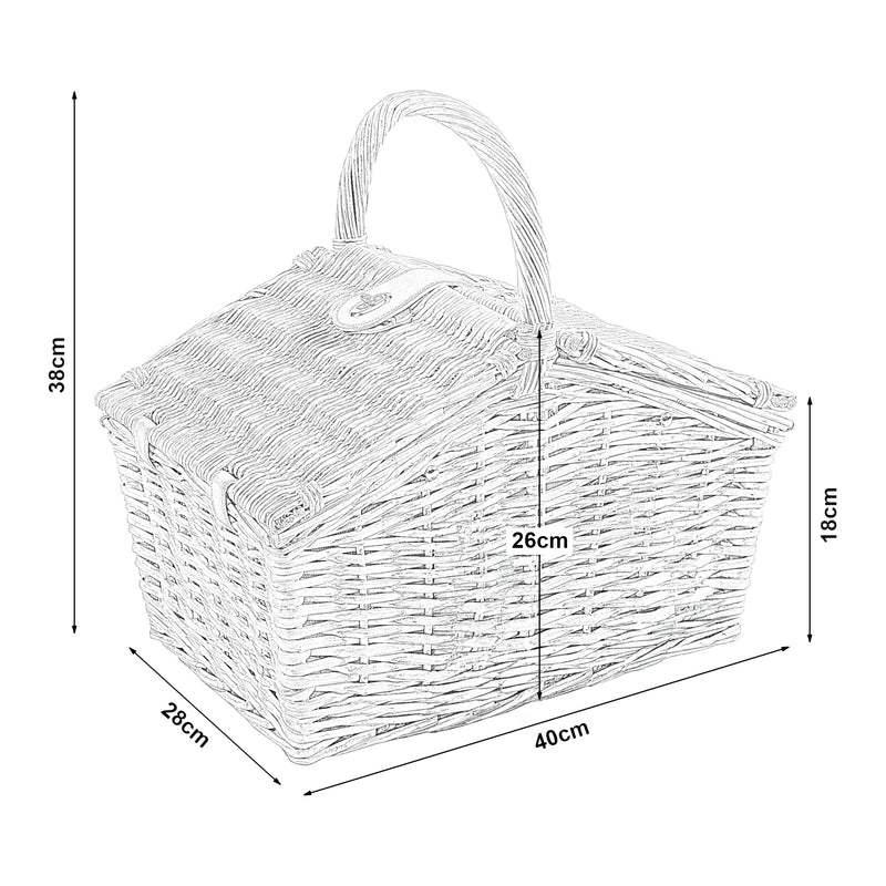 Måttskiss Picknickkorg Bucchianico för 2 personer Komplettset [casa.pro]