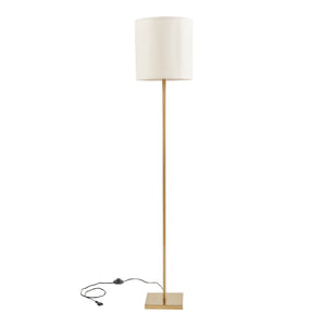 Golvlampa Fildholm 157 cm Mässingsfärgad/linneutseende [lux.pro]