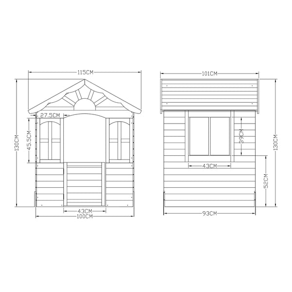 Barnlekshus Lulä Lekstuga 130x115x101 cm Trä [casa.pro]