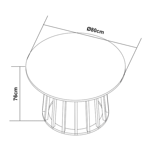Matbord Lensuu 76x Ø80 cm [en.casa]