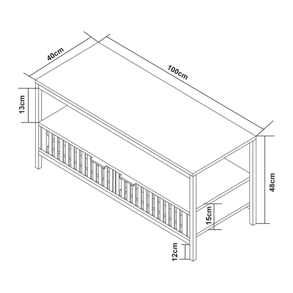 Soffbord Luniehti 100x40x48 cm Svart/Natur [en.casa]