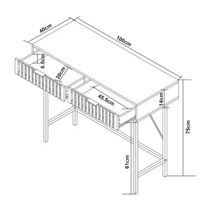Konsolbord Luniehti 100x40x75 cm Svart/Natur [en.casa]