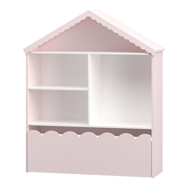 Barnhylla Vestnes 114x91x30 cm Cotton Candy/Vit [en.casa]