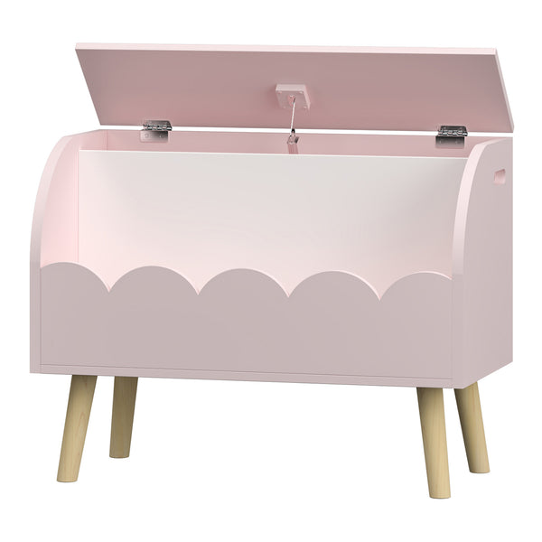 Leksakslåda Vestnes 60x30x44 cm Cotton Candy/Vit [en.casa]