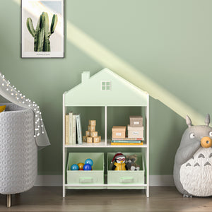 Barnhylla Vipsali 90x60x27 cm Mintgrön/Vit [en.casa]