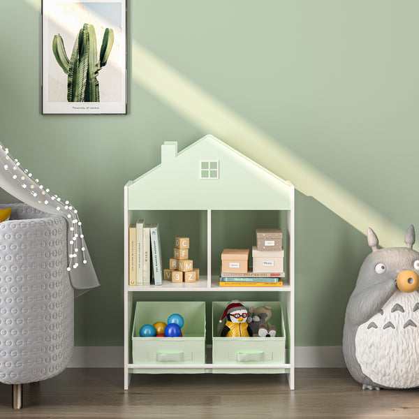 Barnhylla Vipsali 90x60x27 cm Mintgrön/Vit [en.casa]