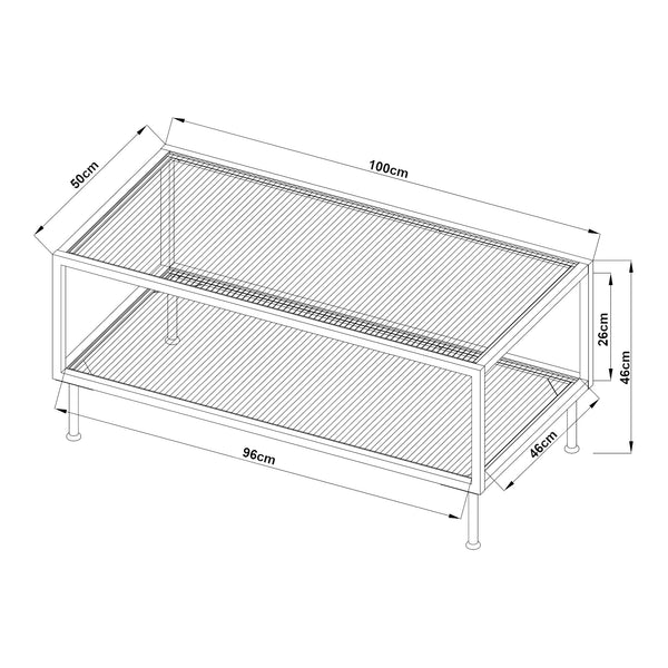 Soffbord Lindau 100x50x46 cm creme [en.casa] 