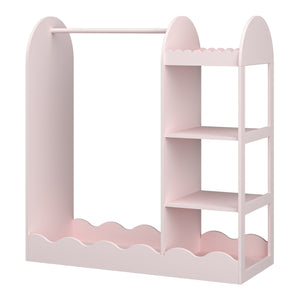 Barnklädhängare Vestnes med spegel 100x94x38 cm Cotton Candy [en.casa]