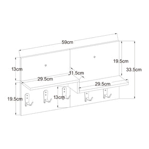 Vägggarderob Botaruvn med 2 hyllor 34x59x13 cm Beige/Vit [en.casa]