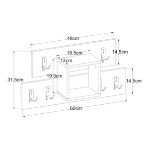 Vägggarderob Vänd med förvaringsfack 32x60x14 cm Vit [en.casa]