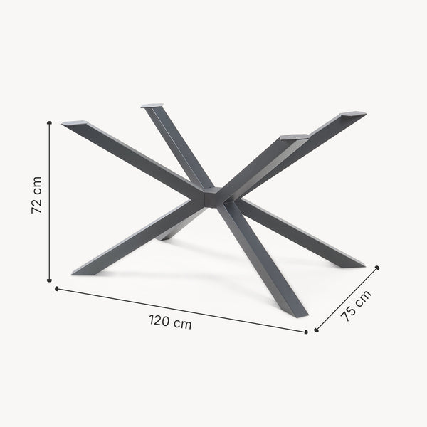 Bordstativ Bemeenel 120x75x72 cm Stål Svart [en.casa]