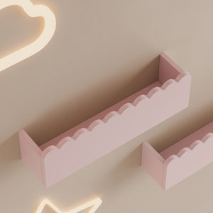 Barnväggshylla 2-pack Vestnes 40x10x10 cm Cotton Candy [en.casa]