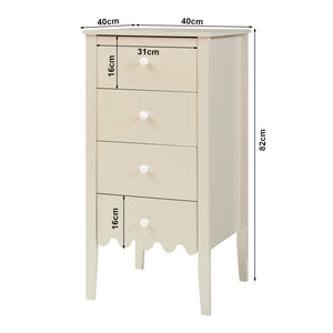 Byrå Luspoo med 4 lådor 82x40x40 cm Krämvit [en.casa]