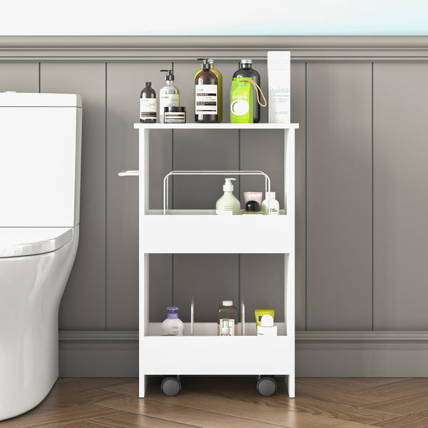 Rullvagn Katra 67x40x20 cm Vit [en.casa]