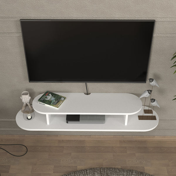 TV-lågt bord hängande Targema 120x30x16 cm Vit [en.casa]