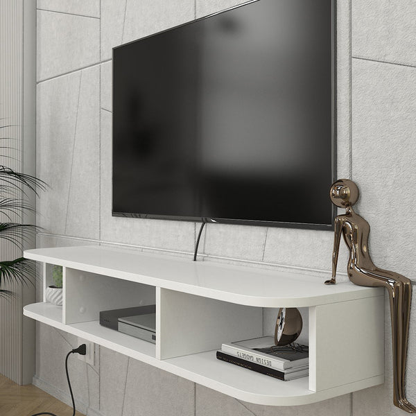 TV-lågt skåp hängande Oundsvas 120x30x19 cm Vit [en.casa]