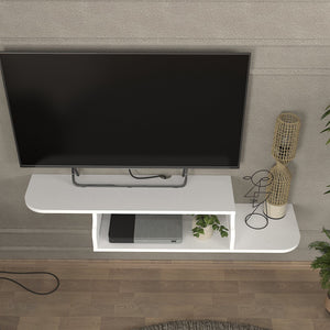 TV-lågt bord hängande Kershaby 120x30x19 cm Vit [en.casa]