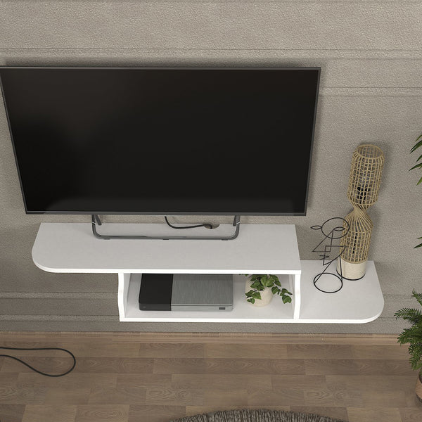 TV-lågt bord hängande Kershaby 120x30x19 cm Vit [en.casa]