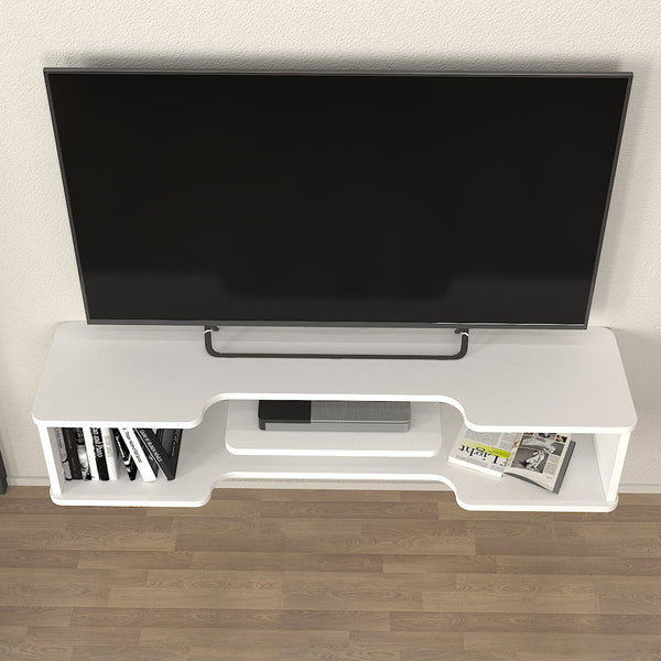 TV-lågt bord hängande Yrela 120x30x26 cm Vit [en.casa]