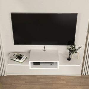 TV-lågt bord hängande Tar 115x30x16 cm Vit [en.casa]