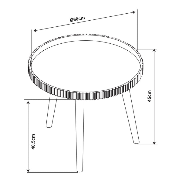 Soffbord Bongard Ø60x45 cm Vit [en.casa]