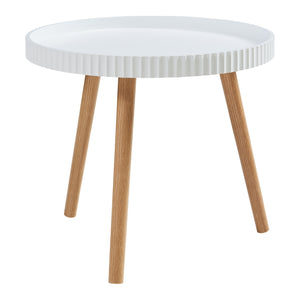 Sidobord Bongard Ø50x45 cm Vit [en.casa]