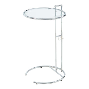 Höjdjusterbart sidobord Stare 50x57-77 cm Glas Transparent/Kromfärgat [en.casa]
