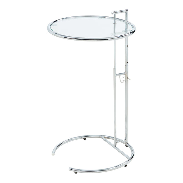 Höjdjusterbart sidobord Stare 50x57-77 cm Glas Transparent/Kromfärgat [en.casa]