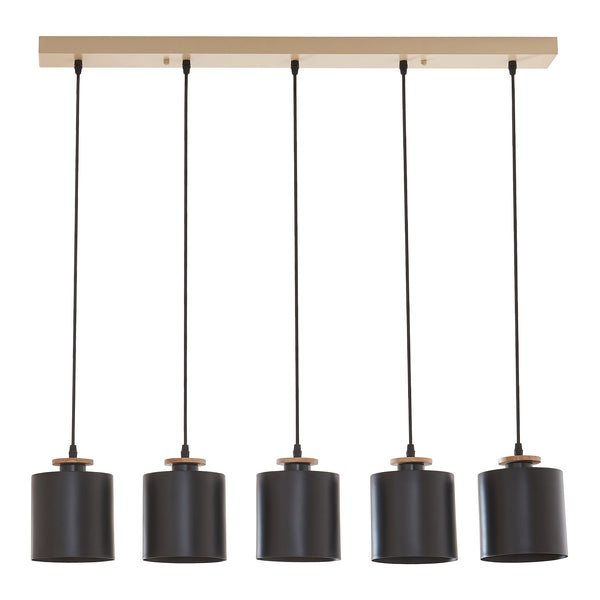 Taklampa Posdand 130x90x14 cm Trä/Svart [lux.pro]