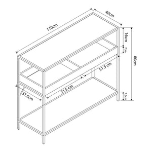 Konsolbord Belana 110x40x80 cm Svart/Eklook [en.casa]