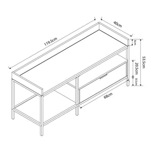 TV-bord Belana 120x40x54 cm Svart/Eklook [en.casa]