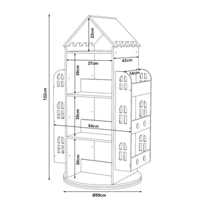 Roterbart barnhylla Sanköre 122x64x43 cm furu natur [en.casa]