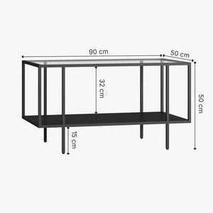 Soffbord Nynna 90x50x50 cm Svart [en.casa]