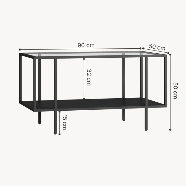 Soffbord Nynna 90x50x50 cm Svart [en.casa]