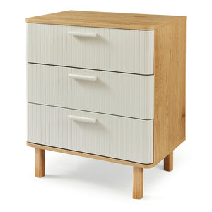 Byrå Ferrersp med 3 lådor 70x60x40 cm eklook/sandfärgad [en.casa]
