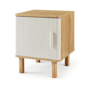 Nattduksbord Ferrersp med dörr 50x40x40 cm eklook/sandfärgad [en.casa]