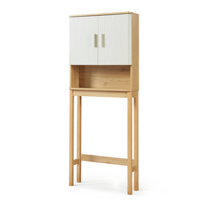 Toalettsskåp Ferrersp 160x63x20 cm Eklook/Sandfärgad [en.casa]