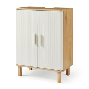 Tvättställsskåp Ferrersp 80x60x35 cm Eklook/Sandfärgad [en.casa]