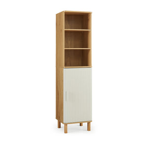 Högskåp Ferrersp 160x42x35 cm Eklook/Sandfärgad [en.casa]