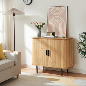 Sidobord Tvedestrand 100x40x80 cm Natur/Svart [en.casa]