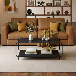 Soffbord Færder 115x50x45 cm Stål Svart [en.casa]