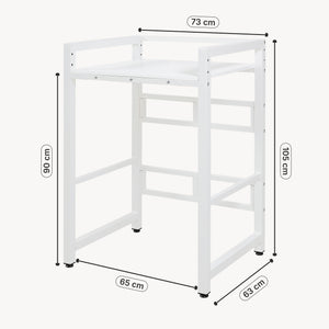 Tvättmaskinshylla Hängande 105x73x63 cm Vit [en.casa]