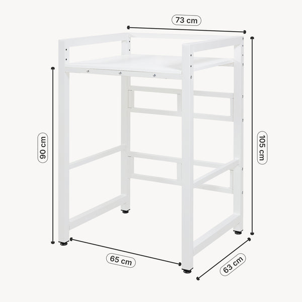 Tvättmaskinshylla Hängande 105x73x63 cm Vit [en.casa]