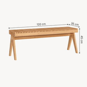 Sittbänk Lasdarvoo 120x35x45 cm Bambus Natur [en.casa]