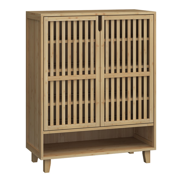 Skåp för skor Sirgerg 91x72x35 cm bambu natur [en.casa]