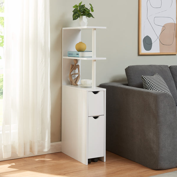 Nischhylla med utdragsrull Fadeskimma 113x19x45 cm Vit [en.casa]