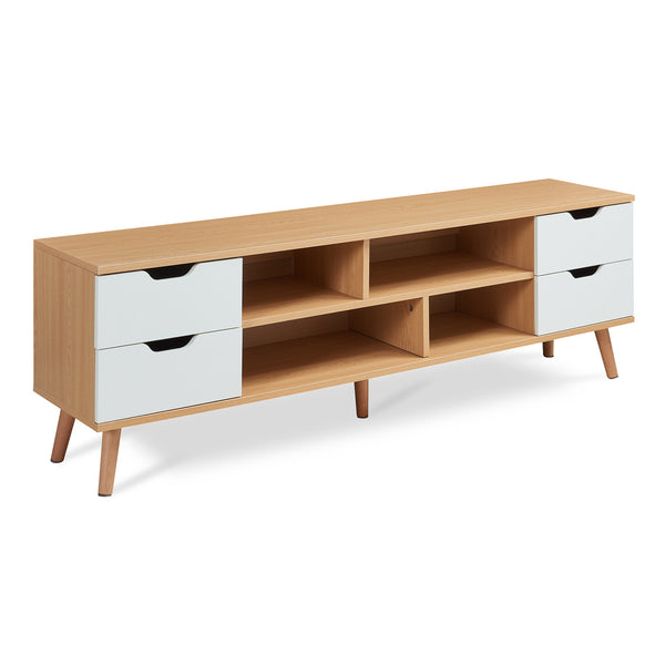 TV-bänk Bordkak 140x30x45 cm Eklook/Vit [en.casa]
