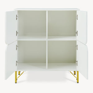 Sideboard Reyri 90x80x35 cm Vit/Guldfärgad [en.casa]
